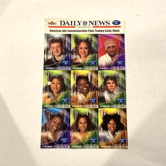 daily news American idol commemorative fleer trading cards sheet - Picture 12 of 12